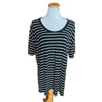Old Navy Womens  Luxe Black Striped Scoop Neck Tee Shirt - Sz M Tall Photo 1