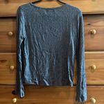 Pink Rose Grey Ribbed Long Sleeve Shirt Women's Large Photo 1