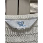 Time & Tru White/Tan Striped Chunky Knit Short Sleeve Sweater Size XL/2XL Tan Photo 1