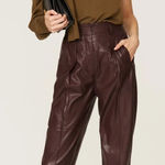 BLANK NYC Pants Women 25 Brown Shake Faux Leather High Rise Ankle Photo 0