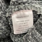 Just Found Ruffle Detail Chenille Sweater Gray Medium Crew Neck Waffle Knit Photo 10