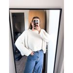 Anthropologie Moth Cream White Cropped Sweater Photo 8