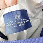 Lauren James Size M Livingston Dress Navy Seersucker Back Bow Preppy Photo 4