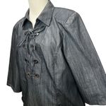 Lafayette 148 Dress Womens 12 Lace Up Short Sleeve Shift Pockets Stretch Modern Photo 2