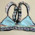 Raisin's  Striped Bikini Top with Ruffle Straps - Size Medium - EUC Photo 1