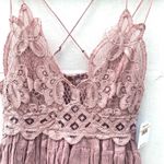 Free People NWT Womens small mauve pink Adella lace cross strap cami top Photo 6