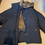 ZARA Black Puffer Jacket with Faux Fur Lining Photo 0