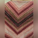 JM Collection  Metallic Red Pink Browns Gold Zig Zag Lines. Gold Jewel . Sz M. Photo 7