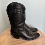 Laredo  Black heeled pull on leather western heeled boots size 7 1/2 Photo 2