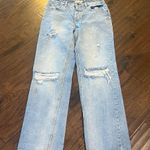 Avec Les Filles  80754 Womens Straight Light Wash Distressed Raw Hem Jeans 26 Photo 2