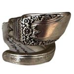 American Vintage Size 10.5 Sterling Silver Plated Spoon Ring 1947 First Love Pattern Photo 0