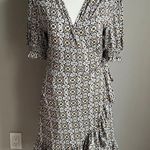 NEW Boden Ruffle Wrap Jersey Mini Dress Black, Opulent Pome Black Size 8 Photo 2