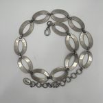 Fossil  Belt Y2K 90's Metal Chain Oval Links Boho Adjustable Hammered Silver Photo 7