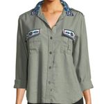 Rails  Kona Linen Blend Button-Up  Shirt Embroidered Photo 2