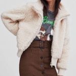 ZARA Cream Sherpa Bomber Jacket Photo 0