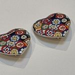 Large Statement Ceramic Multi Color Heart Print Clip Photo 0