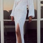 NWT Retrofete Camille Sequin Dress in White Size Medium Photo 4