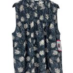 Joie  Baltic Print Blue Floral Smocked Neck Sleeveless Top XL NWT MSRP$198 Photo 0