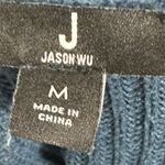 J Jason Wu Peplum Sweater M QVC Rib Knit Flared Hem Navy Blue Cotton Blend Size M Photo 5