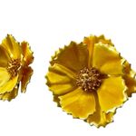 Vintage Yellow Enamel Flower Clip Photo 6
