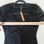 SKIMS  Dress Small Black Lace Ultra Fine Lace Plunge V Neckline Long Sleeve Gown Photo 9