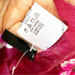 Ann Taylor Burgundy Floral Silk Blend Rectangle Scarf Neck Wrap Purse Tie NWOT Photo 6