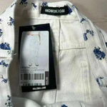 Momokrom NWT  Floral Straight Leg Long Denim Jeans US XL/UK 14 Preppy Punk Photo 1