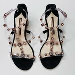 Sophia Webster Dina Crystal Studded Rose Gold Clear PVC Black Heels Sandals Shoe Size 8 Photo 9