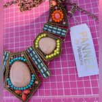 PANNEE by Panacea Multicolor beads floral metal Statement Necklace 24” with 🎁 Orange Photo 6