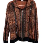 Chico's Chico’s Asian Sequin Zip Up Jacket Spa by Chico’s Size 3 XL 16 Photo 0