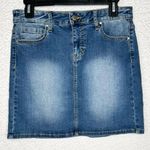 Versona  Women's Blue Denim Pencil Skirt Size 27 Stretch Pockets Casual Photo 0