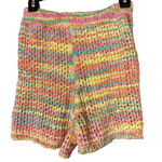 Something Navy  Pastel Rainbow Sweater Shorts Rainbow SMALL Crochet Italian $115 Photo 8