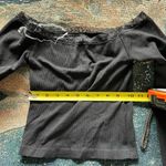 Harper Black Fitted Cropped Lace Strapped Blouse SZ Extra S Long Sleeve Evening Photo 9