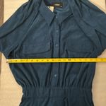 Cider  Dark Teal Solid Collar Mini Dress XS NEW Fall Academia Classic Preppy Boho Photo 4