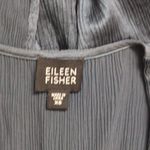 Eileen Fisher Blue Crinkle Silk Textured Open Front Drape Cardigan L/S XS Photo 3