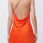 ZARA SATIN SLIP MINI DRESS CROSS STRAPS Orange Size XXL NEW Photo 3