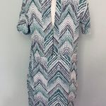 H&M White Green Black Short Sleeve Dress Photo 5