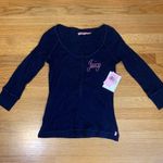 Juicy Couture  Pam Gela Regal 26" Henley Sleepwear Pajama Top Blue Women's Medium Photo 0