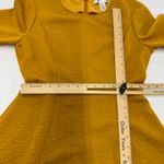 London Times  Dress Womens Size 4 Mustard Yellow Textured Fit Flare Short Sleeve Photo 8