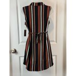 No Boundaries NWT  Striped Womens Shirt Belt Size M 7 9 Orange Black Top Blouse Photo 4