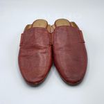 Frye Women's Terri Gore Red Clay Leather Mules Size 6 Autumn Chic Almond Toe Photo 1