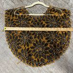 Vintage Lace Beaded and Lace Embroidered Shawl Cape Collar Top OSFM OS Black Size XL Photo 3