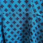 CAbi  Foulard Top Women’s Size Small Blue Diamond Print Peplum Style 3274 Photo 6