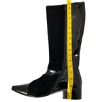 Maher Italian Expression Women's Suede Patent leather Riding Boots Black Size 39 Photo 1