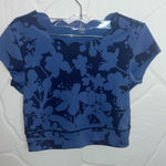 Aerie  Navy and Light Blue Floral Tee Photo 0