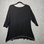 Edista Black Floral Rhinestone Accent Top Dolman Sleeves Made USA Size L Size L Photo 7