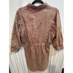 Style House XL Shirt Dress Copper Tan 3/4 Sleeve Button Front Elastic Waist Photo 4