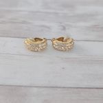 Swavorski Vintage Swarovski Clip On Earrings Statement Gold Tone & Clear Crystal Photo 2