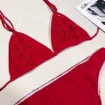 Boutique 1631 Clearance red braided halter bikini Photo 3