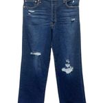 Levi's NWT Levi’s Ribcage Straight Jeans Size 32 | 14 Dark Indigo Distressed Ankle Jean Photo 2